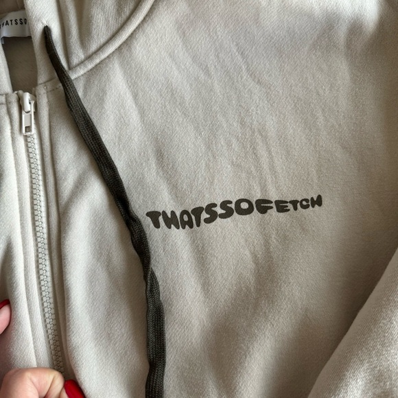 THATSSOFETCH Bamba Low Rise Pants - Bone Crop top hoodie S/M - Picture 5 of 7